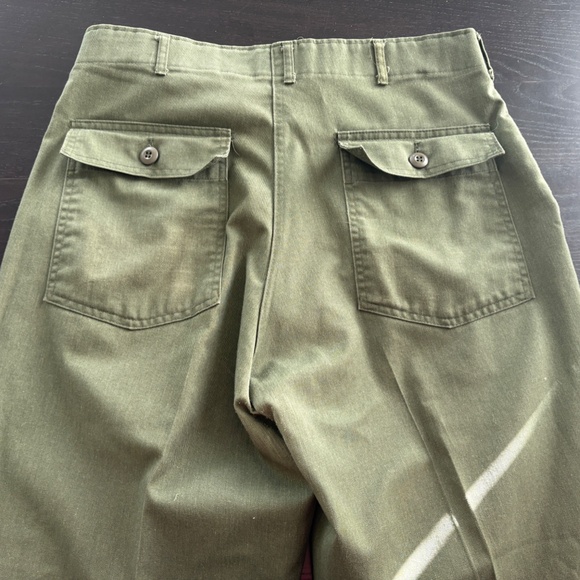 Vintage Mens US Army Green Trousers Size 33 X 28.5 - Picture 2 of 7